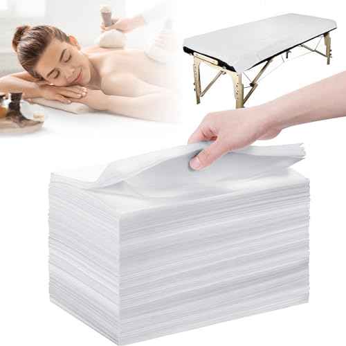 200 Pieces White Disposable Bed Sheets Non-woven Fabric SPA Table Sheet Bed Cover for Massage Beauty Tattoos,31'' x 71''