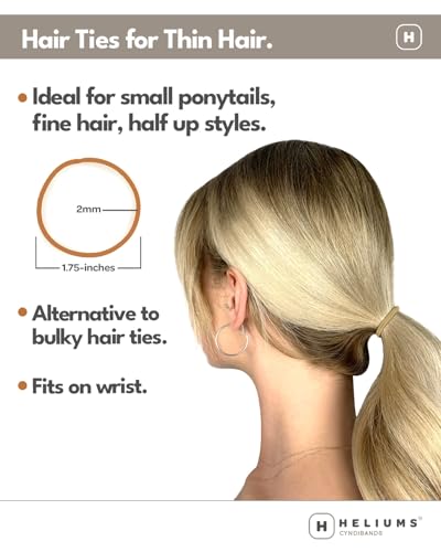 Heliums Thin Hair Elastics 2mm Beige Blonde - 40 Count
