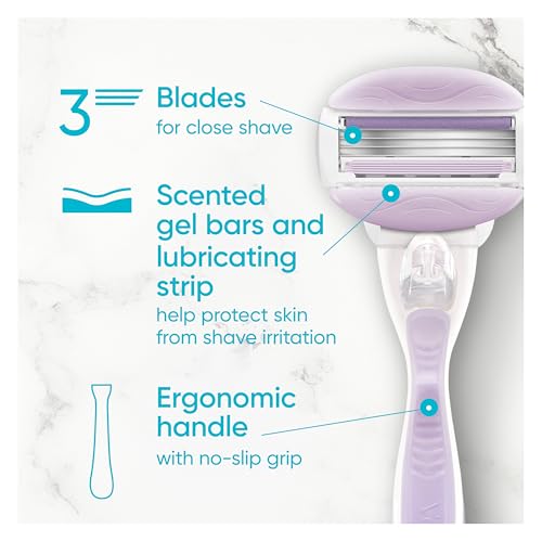 ComfortGlide Freesia Women's Razor with 2 Refills - Smooth Shaving