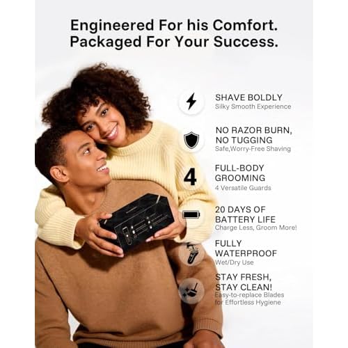 MANSPOT Manscape Hair Finishing Trimmer for Men, Men's Shaverand Razor (Gold) Valentine's Day Gifts for Him Perfect for Husband Boyfriend, Birthday Gifts for Friends Dad and All Men