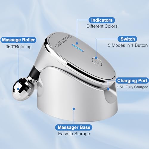Facial Massager Electric Face Lift Device Sculpting Tool Double Chin Reducer Eliminator for Women Facial Rollers Luminesce Glow Gua Sha Tools For Face Neck Sculptor Roller for Wrinkles and Lifting