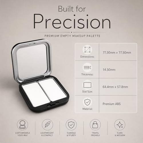 Magnetic Refillable Eyeshadow Palette Set with Mirror - 2 Pcs Compact Makeup Organizer