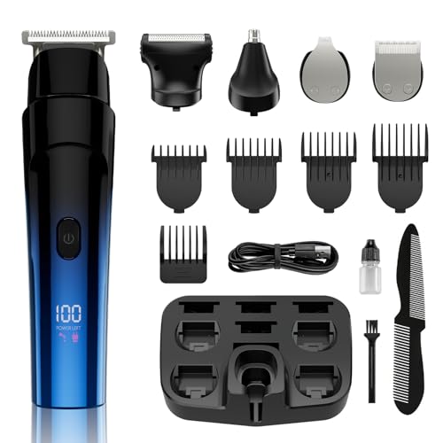 RUIBO 5-in-1 Cordless Beard Trimmer Kit, Waterproof Hair Clipper