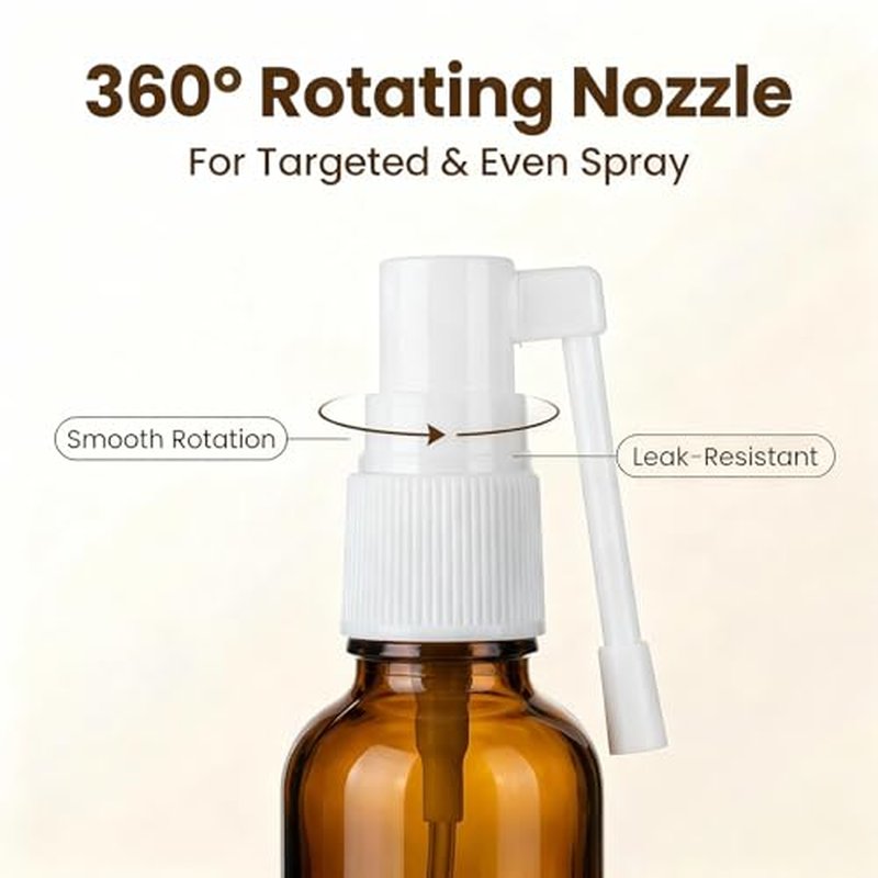 2-Pack 30ML Brown Glass Spray Bottles with 360° Rotation