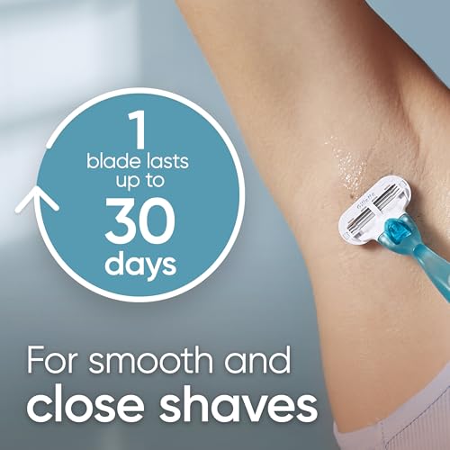 Women's Razor with 6 Refills - Soft-Grip Handle for Smooth Shave