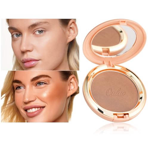 Oulac Shimmer Bronzer Powder with Mirror - Long Lasting