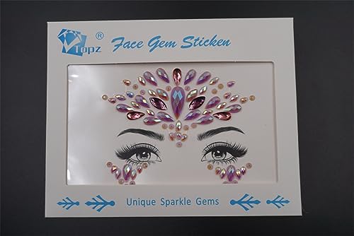 Topz Face Gems Stickers - Festival Rhinestone Jewels for Makeup