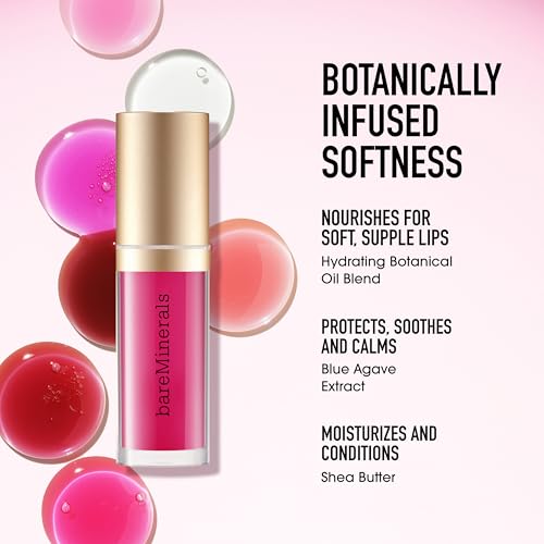 bareMinerals Nourishing Lip Oil Charm - Hydrating Tinted Lip Gloss, 3.8ml