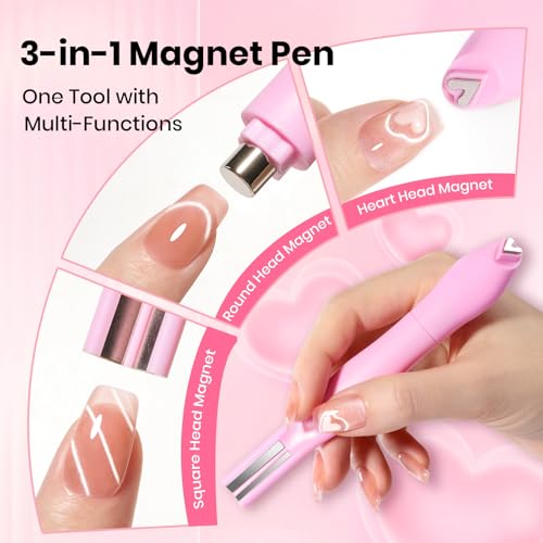 Beetles Cat Eye Magnet 3-in-1 Nail Magnet Pen for Cat Eye Gel Polish - 0-1 Variation