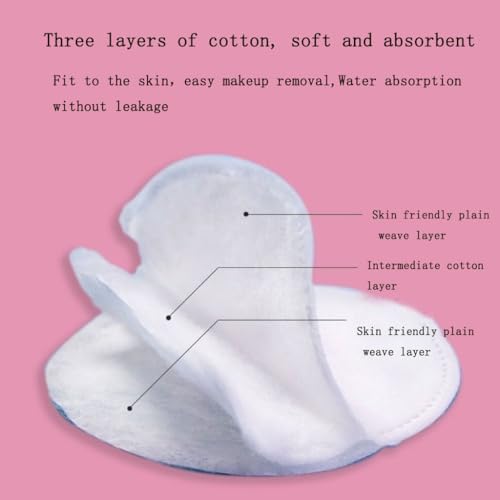 Organic Cotton Makeup Remover Pads (300 Count) - Lint Free