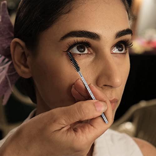 100 Disposable Mascara Wands with Reusable Container - Eyelash Brushes