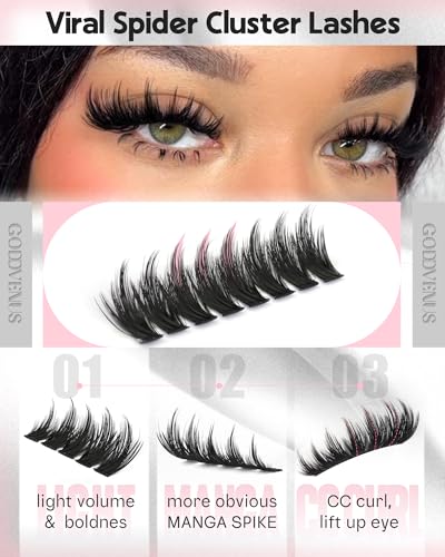 Reusable Fluffy Manga Lash Clusters Set - 12-14-16mm Wispy Extensions