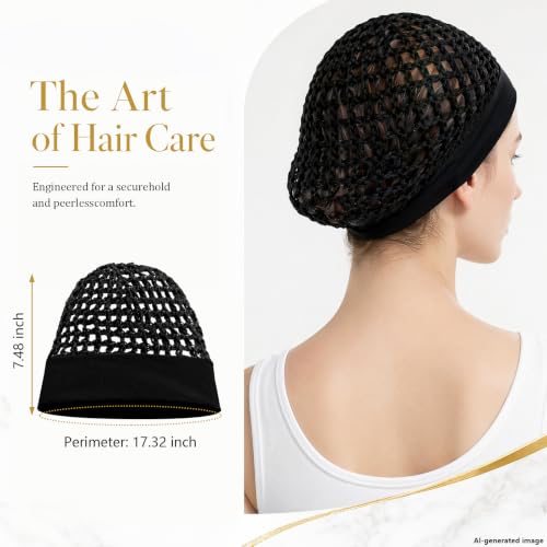 Hair Net for Sleeping Women, 2 Pack Breathable Mesh