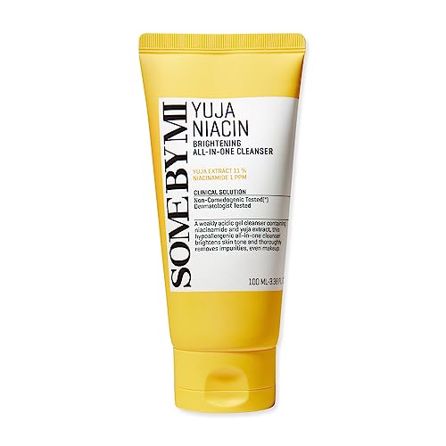 SOME BY MI Yuja Niacin Brightening All in One Cleanser - 3.38Oz, 100ml - Mild Daily Face Wash for Dull-Looking Skin - Low pH Formula with No Irritation - Pore and Sebum Care - Korean Skin Care