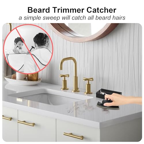 Beard Cleaner Brush and Holder Set: Cleaning Tool for Sink 1 Original sized Beard Cleaning Brush and 1 Beard Brush Holder Use Beard Trimmings for Men Sink and Countertops Cleaning (Set)