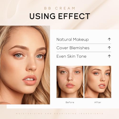 Hydrating BB Cream Foundation & Concealer for Women - Full Coverage, Oil Control, Natural Finish (Chocolate 420)