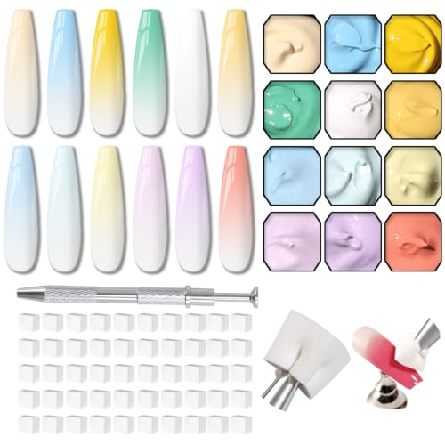 Karroy Ombre Gel Nail Polish Palette 12 Color Gradient Nail Art Kit