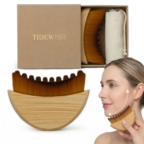 Lymphatic Contour Face Brush – Natural Bamboo Facial Massager