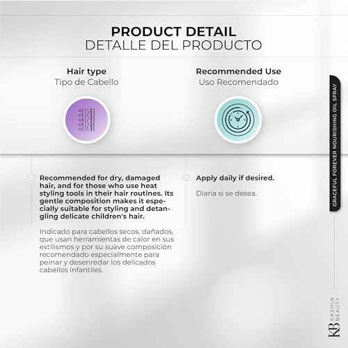 Kashia Beauty Graceful Forever Nourishing Oil Spray 9.6 oz ? Leave-In Three-Phase Treatment with Nano Technology ? Hydrating Detangler & Thermal Protector for Radiant Healthy Hair