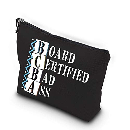 Generic WCGXKO Funny Behavior Analyst Gift BCBA Gift Board Certified Bad Ass Zipper Pouch Cosmetics Bag (BOARD CERTIFIED BAD ASS)