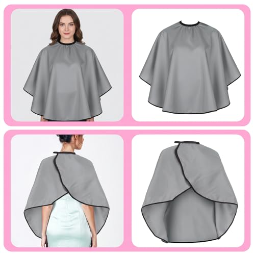 Waterproof Hair Coloring Cape for Salons and Stylists - Grey, 31x28 Inches