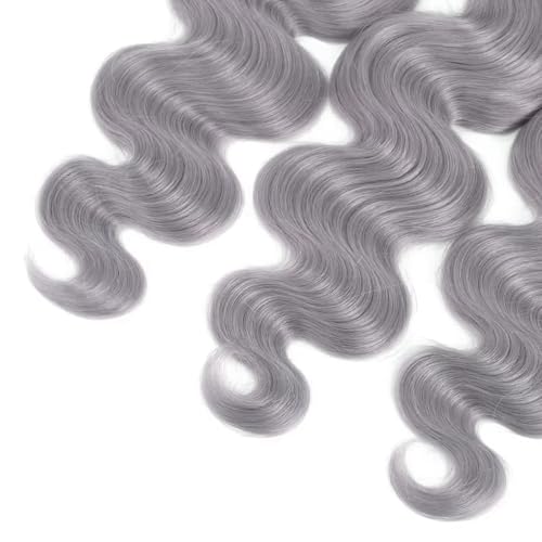 Gray Body Wave Hair Extensions - Brazilian Virgin 18-22 Inch Bundles
