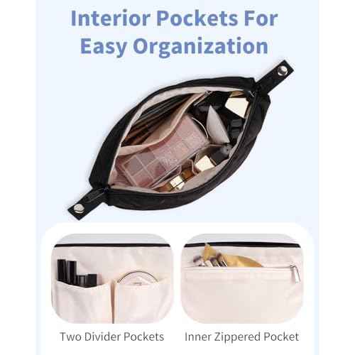 Ceneda Puffy Padded Makeup Bag Travel Toiletry Bag Quilted Makeup Pouch Organizer Bag Cosmetic Bag for Women (Black)