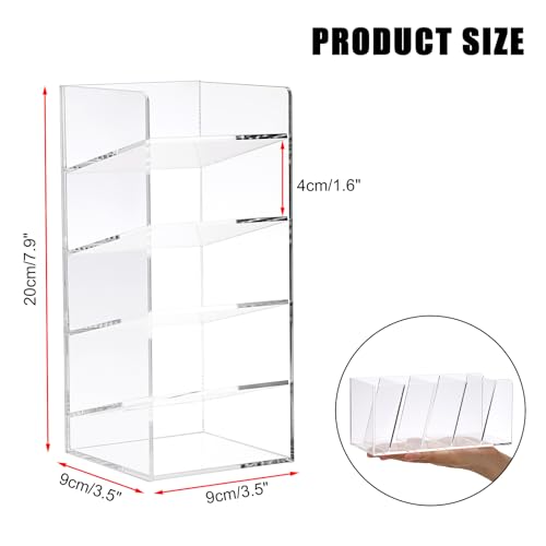 ELLDOO Rollerball Perfume Organizer, 5 Compartment Clear Acrylic Perfume Storage Holder Vintage Beauty Scent Holder, Makeup Lipgloss Lipstick Display Case