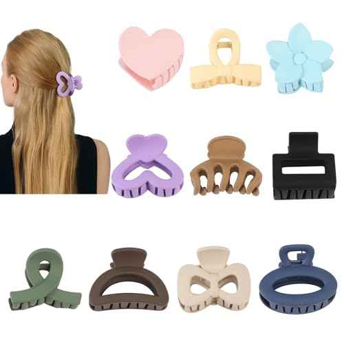 10 Pack Mini Hair Clips 1.5 Inch Small Claw Clips for Women Girls 10 Styles Nonslip Matte Hair Accessories