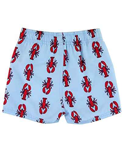 RUGGEDBUTTS Boys UPF50+ Sun Protection Animal Swim Trunks - My Little Lobster, 18-24m