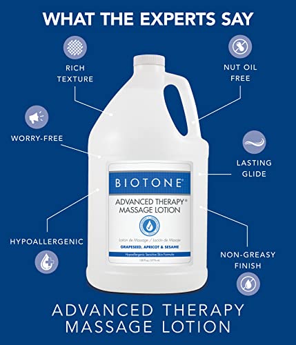 Biotone Advanced Therapy Massage Lotion 8 Oz Hypoallergenic, Fragrance-Free