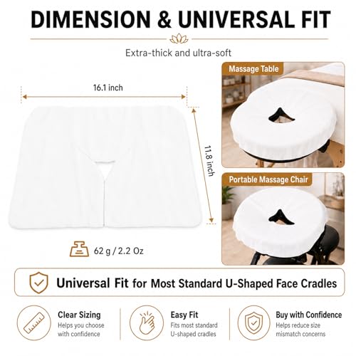 Disposable Face Cradle Covers - 100 Pack Soft Massage Headrest Covers