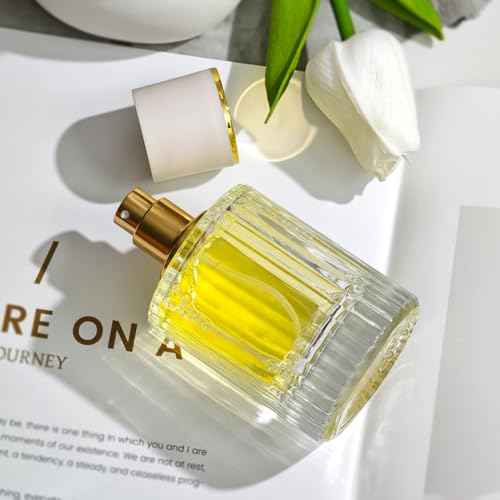 50ml/1.7 Oz Glass Spray Bottle Perfume Atomizer,Round Glass Perfume Travel Refillable Spray Bottle Empty with 3 Kinds of Dispenser (Clear1)