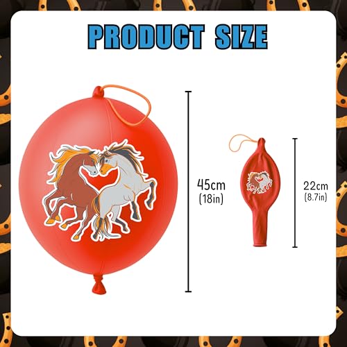 72 PCS Horse Party Favors Set - 48 Tattoos & 24 Punch Balloons