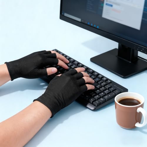 Fingerless Cotton Gloves for Eczema Relief - Moisturizing Therapy