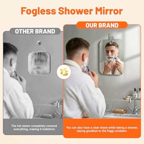 Fogless Shower Mirror 7.25" x 5" Shatterproof Acrylic