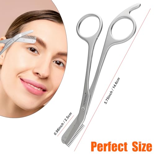 Eyebrow Trimming Scissors with Comb, Stainless Steel