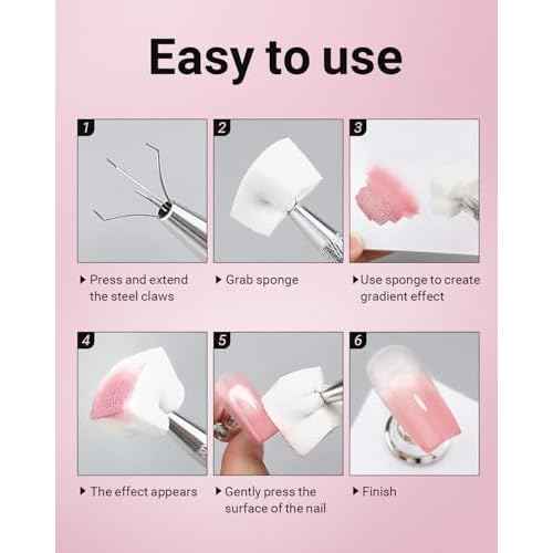 200Pcs Nail Sponges for Ombre, Soft Nail Art Sponges With Grabbing Pen , Manicure Nail Art Tools, Blooming Nails,Nail Tech Must Have Nail Accessories Supplies for Home and Salon