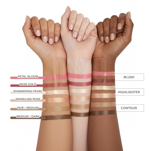 b.pure Glow Up Liquid Contour Wand Medium/Dark 3-Pack