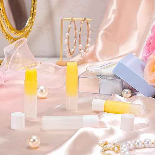 Nuanchu 500 Pcs 0.19 oz/ 5.5 ml Empty Lip Balm Tubes Round PVC Lip Gloss Tubes with Caps Lightweight Clear Balm Containers Refillable for Homemade DIY