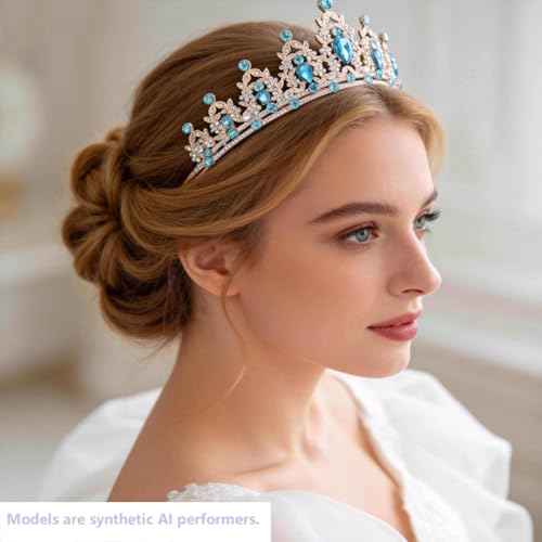 Queen Crown Tiara with Crystals for Women - Bridal & Party Headband