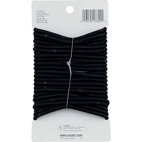 Scunci 1782903a048 Black No Damage Thin Elastics 24 Count