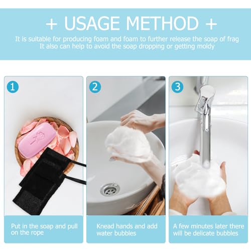 Healifty Bubble Mesh Soap Pouch 10-Pack Black Net Bags
