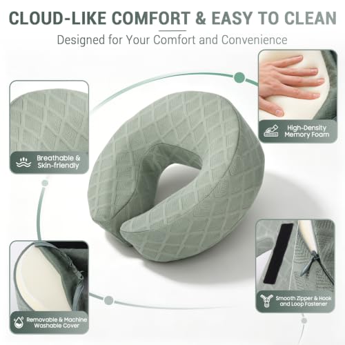 Massage Headrest for Bed - Adjustable Face Cradle (6-17" Mattress)