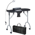 Portable Manicure Table with LED Light & Dust Collector