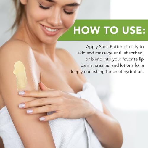 Shea Butter Raw Organic, 100% Pure & Natural Shea Butter Balm, Enriched with vitamins A, E & F, Deep Hydration for Body, Face & Hair - 7.8 oz