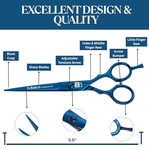 Professional 5.5" Hair Cutting Scissors - Japanese Stainless Steel Barber Shears