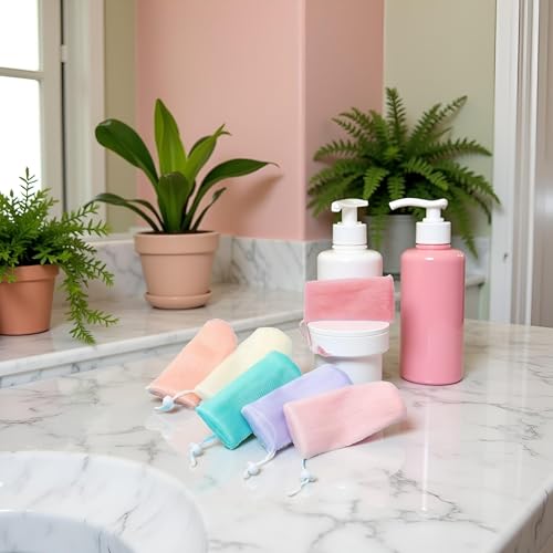 6-Piece Exfoliating Mesh Soap Pouches with Drawstring
