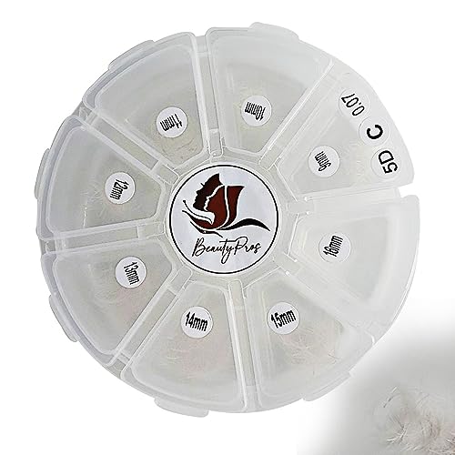 5D Premade Volume Lash Extension Kit- 5D Mixed Tray 500 Premade Fans Eyelash Extensions - Premade Lash Fans Pointed Handmade Premade - Loose Fans Thin Base (5D-0.07 D-Curl 9-16mm White)