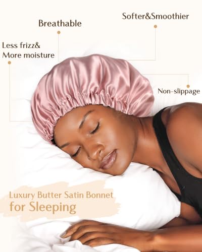 YANIBEST Double Layer Adjustable Satin Bonnet for Curly Hair